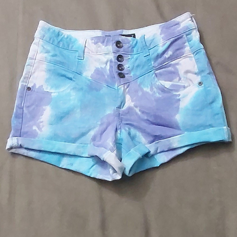 Blackheart Tie Dye blue purple jeans denim women's shorts new